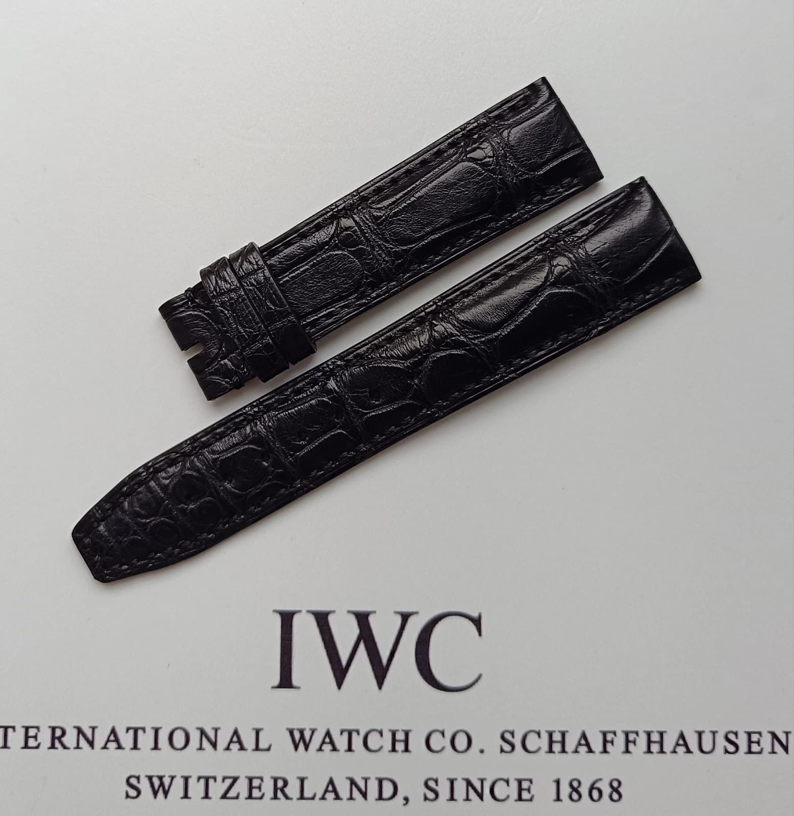 IWC Portugieser Chronograph black strap for pin buckle